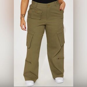 High Standards Wide Leg Cargo Pant‎ - Olive